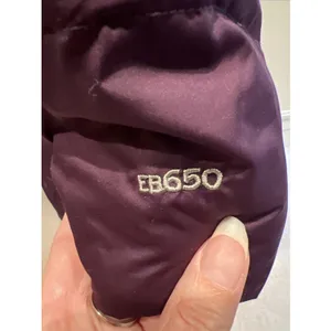 Eddie Bauer Quilted Down Puffer Parka Jacket Purple Long Faux Fur Hood EB650 thumbnail 3