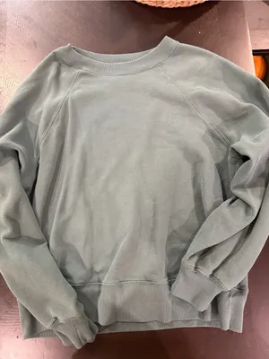 Abercrombie & Fitch Women's Crewneck Sweatshirt in Sage Green thumbnail 1