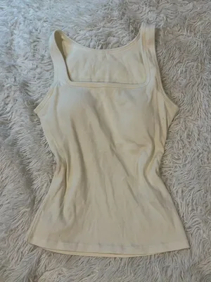 Amazon Classic white cotton Ribbed Tank Top - Women's Scoop Neck thumbnail 1
