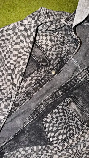 Checkered denim jacket Black Size M thumbnail 2