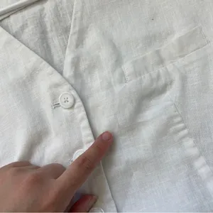 Linen Crop Vest womens White (medium) preppy minimalist classic office thumbnail 5