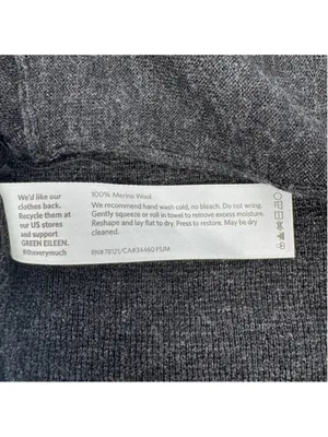 Eileen Fisher Charcoal Italian Merino Wool Open Cardigan SP thumbnail 5