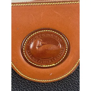 Vintage Dooney & Bourke AWL Navy Brown Leather Crossbody Bag Cavalry Logo USA thumbnail 11