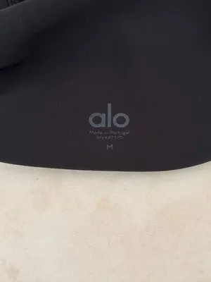 Alo Yoga Ripped High Waist Warrior Bike Shorts in Black thumbnail 4