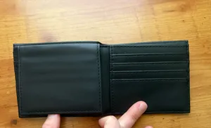 Nets NBA Bifold Wallet Black Faux Leather Logo Mens Card Holder ID Window thumbnail 3