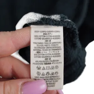 We The Free Free People‎ Sweater Women LBlack Textured Knit Oversized Boho Coastal Grandma thumbnail 6