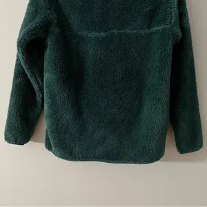 Woman's Eddie Bauer Plush Fleece 1/4 Snap Teal Pullover Size XS thumbnail 8