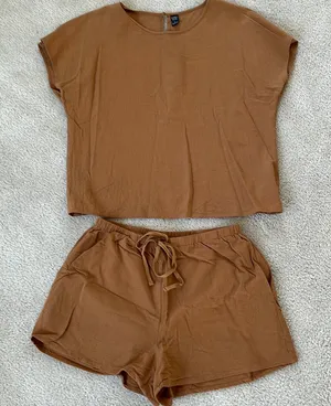 Emery Rose size L shorts set Brown Size L thumbnail 1