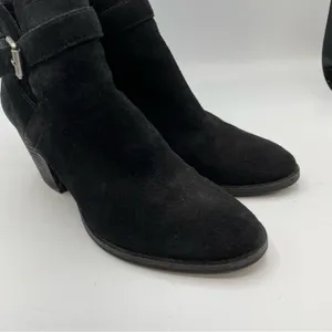 Sam Edelman Black Suede Ankle Boots Buckle Western Booties Womens 8 thumbnail 7