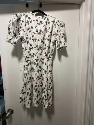 Olivaceous Floral Print Puff Sleeve Wrap Mini Dress thumbnail 2