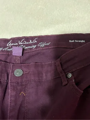 Gloria Vanderbilt Plum Straight-Leg Corduroy Pants thumbnail 2