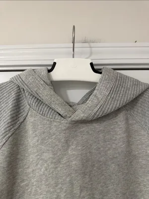 Aerie Hoodie Pullover Waffle Knit Oversized Gray Sweatshirt Cozy Size XL Coastal thumbnail 5