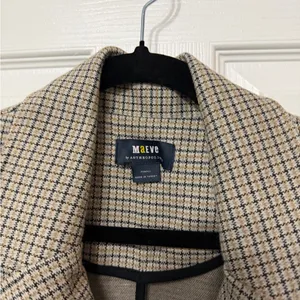 Anthropologie Maeve Houndstooth Print‎ Collegiate Knit Blazer Size XS thumbnail 3