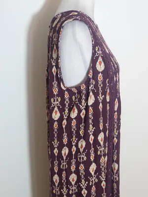 Knox Rose Purple Print Boho Mini Dress Size Medium Flaw thumbnail 4