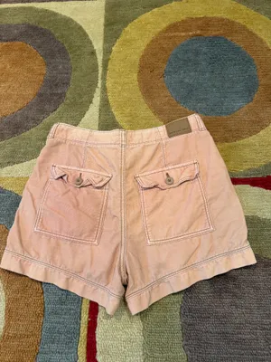 American Eagle Outfitters High Rise Corduroy Cargo Shorts Peach 4 Runs Small thumbnail 6