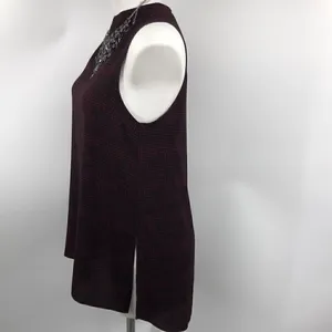 Topshop sleeveless maroon black size 6 tunic thumbnail 3