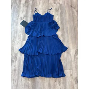 Lulus Cascading Crush Cobalt Blue Tiered Bustier Midi Dress thumbnail 6