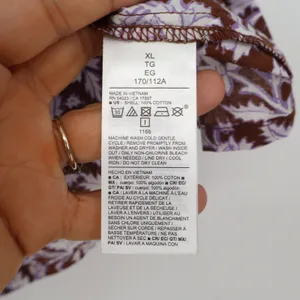 Old Navy Top Womens XL Floral Tassel Split Neck Brown Purple Boho New thumbnail 5