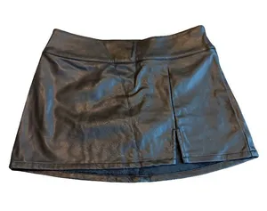 Wild Fable Black Vegan Leather Mini Skort Skirt w/ Shorts Classic Size XS Womens thumbnail 1