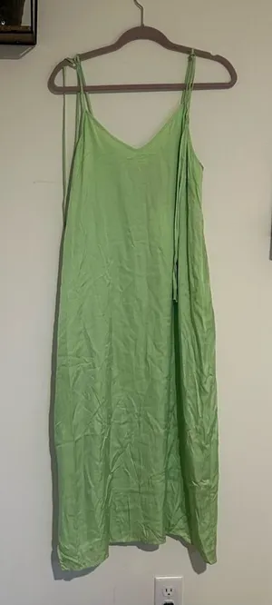 NWT & Other Stories Light Green Sleeveless Spaghetti Strap Midi Dress‎ Size 12 thumbnail 1