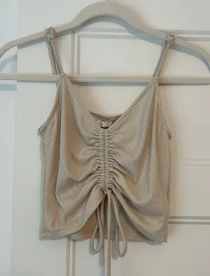 Boutique Tan Scrunch Tank Top thumbnail 1