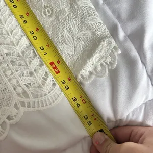 ASTR the Label Womens XS White Ivory Lace‎ Up Crochet Mini Dress Floral thumbnail 8