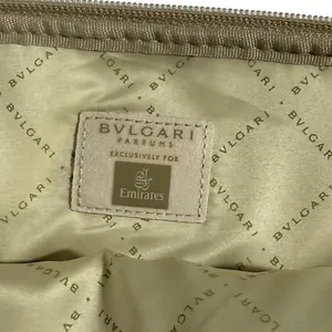 Bvlgari Women's Cosmetic Pouch Gold One Size Makeup Travel Bag Organizer Zip New thumbnail 3