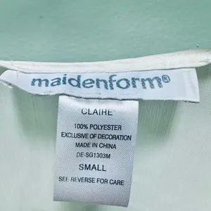 Maidenform Size S Vintage Long White Sheer Lace Trim Robe w Beading and Sequins thumbnail 4