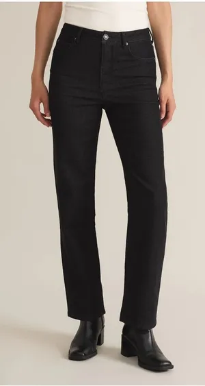 Z Supply Women's‎ Black Straight Leg Jeans 24 thumbnail 1