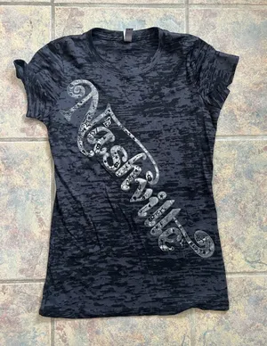 Nashville Black Medium Scoop Neck Women’s Too Short Sleeve T-Shirt thumbnail 1