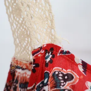 Illa Illa Tank Top Womens Medium Multi Floral Fringe Detailing Crochet Straps thumbnail 4