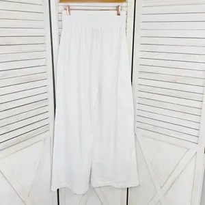 ASOS Collusion 90s Dad Wide Leg Jogger Pants White‎ 6 High Waist Front Seam thumbnail 3