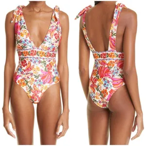 💕FARM RIO💕 Spring Bananas One Piece Swimsuit ~ Spring Bananas Print XS NWT thumbnail 7