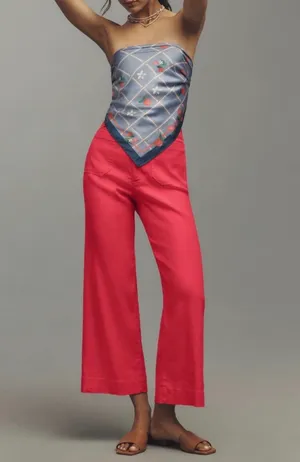 Anthropologie Maeve The Colette Wide-Leg Cropped Linen Pants, Size 29 thumbnail 3