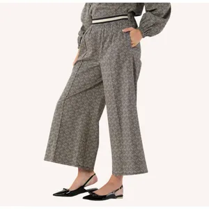 Emily McCarthy Teddy Crop Trouser in Black Tonal Monogram‎ NWT Small thumbnail 3