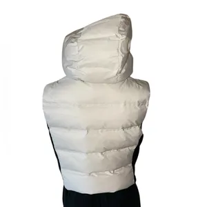 NWOT ZARA | Ecru | FITTED HOODED PUFFER VEST JACKET 8073/047 ZIPEER POCKET SKI thumbnail 11
