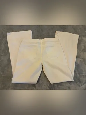 Women’s City Streets White Flared Jeans - Mid Rise Waist Wide Leg Size 7 thumbnail 6