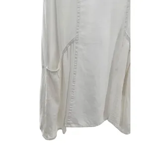 XCVI Women's White Tank Mini‎ Dress 100% Linen XS Oversized Lagenlook Coastal thumbnail 2