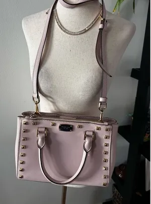 Michael Kors Saffiano Leather Kellen Studded Blossom Satchel Bag in Pink Purse thumbnail 1