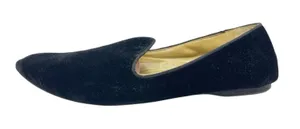 Birdies The Starling Black Velvet Pointed Toe Slip On Flats Loafers Shoes Sz 10 thumbnail 1