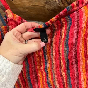 Torrid Pink Stripe Challis Smocked Tiered Midi Dress thumbnail 4