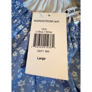 Love Ady NWT Blue Floral Halter Mini Dress Ruffle Hem Summer Sundress Size Large thumbnail 5