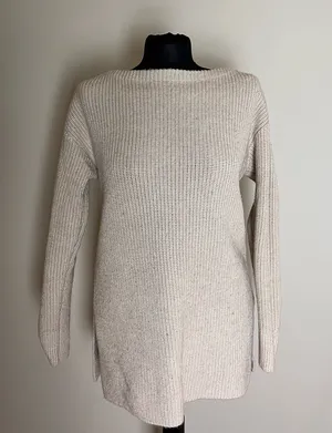 Loft Cream Knit Boatneck Women's Sweater thumbnail 1