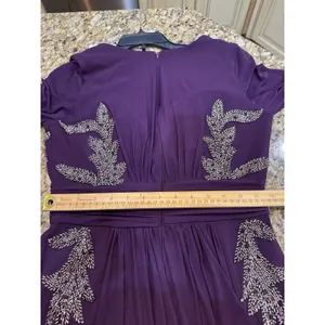 Betsy And Adam Long Evening Gown Purple Embellished Size 10 thumbnail 8