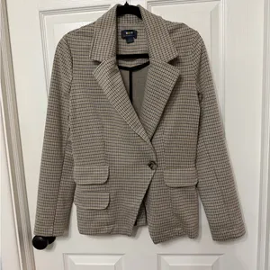 Anthropologie Maeve Houndstooth Print‎ Collegiate Knit Blazer Size XS thumbnail 2