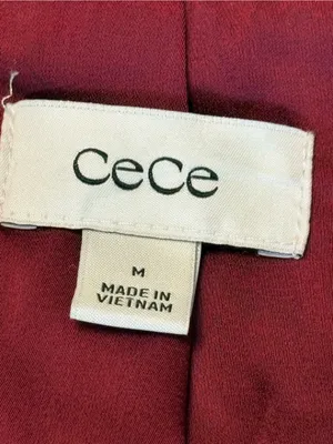 CeCe Cropped Velvet Sequin Short Sleeve Bow Front Top size Medium NWT thumbnail 5