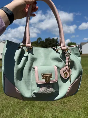 Juicy Couture Mint Pink Satchel Bag Heart Lock Charm Y2K Purse nwt thumbnail 2