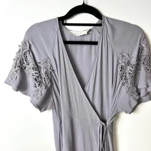 ASTR the label purple lined‎ wrap dress women’s small thumbnail 2