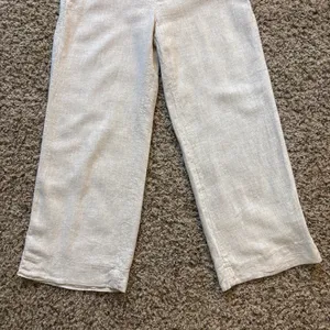 Abercrombie & Fitch High Rise Tailored Palazzo Pants in Beige Size 27/4 Short thumbnail 2