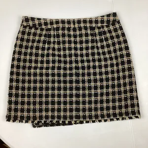 Loft Outlet Checkered Tweed Mini Skirt Wrap Style Size 12 NEW! Retail $69.99 thumbnail 2